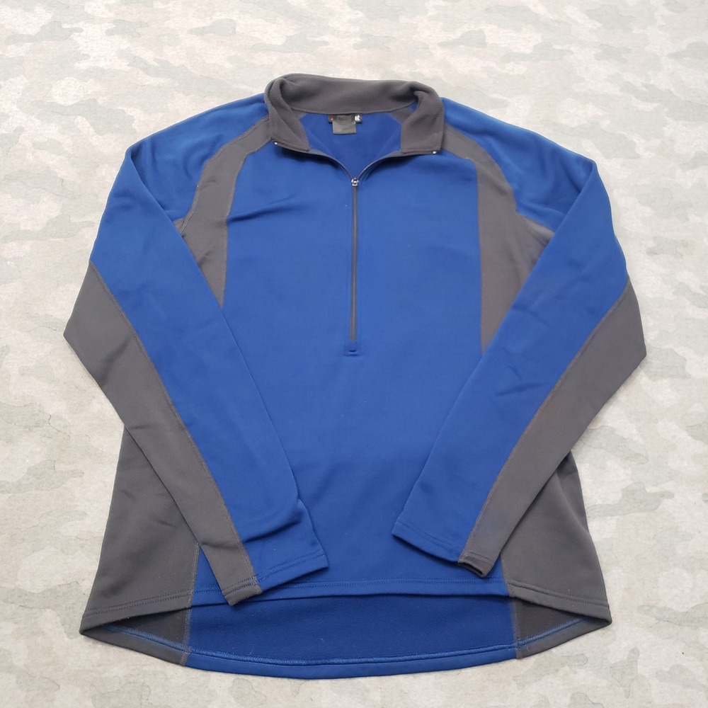 REI Jacket Mens Large Blue Cycling Running Fleece Quarter Zip Pullover